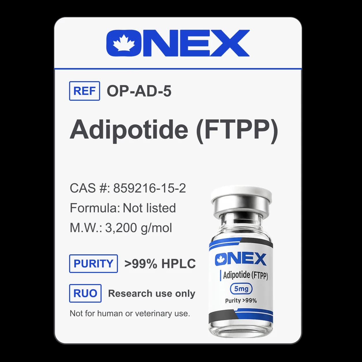 Adipotide (FTPP) 5mg specification card