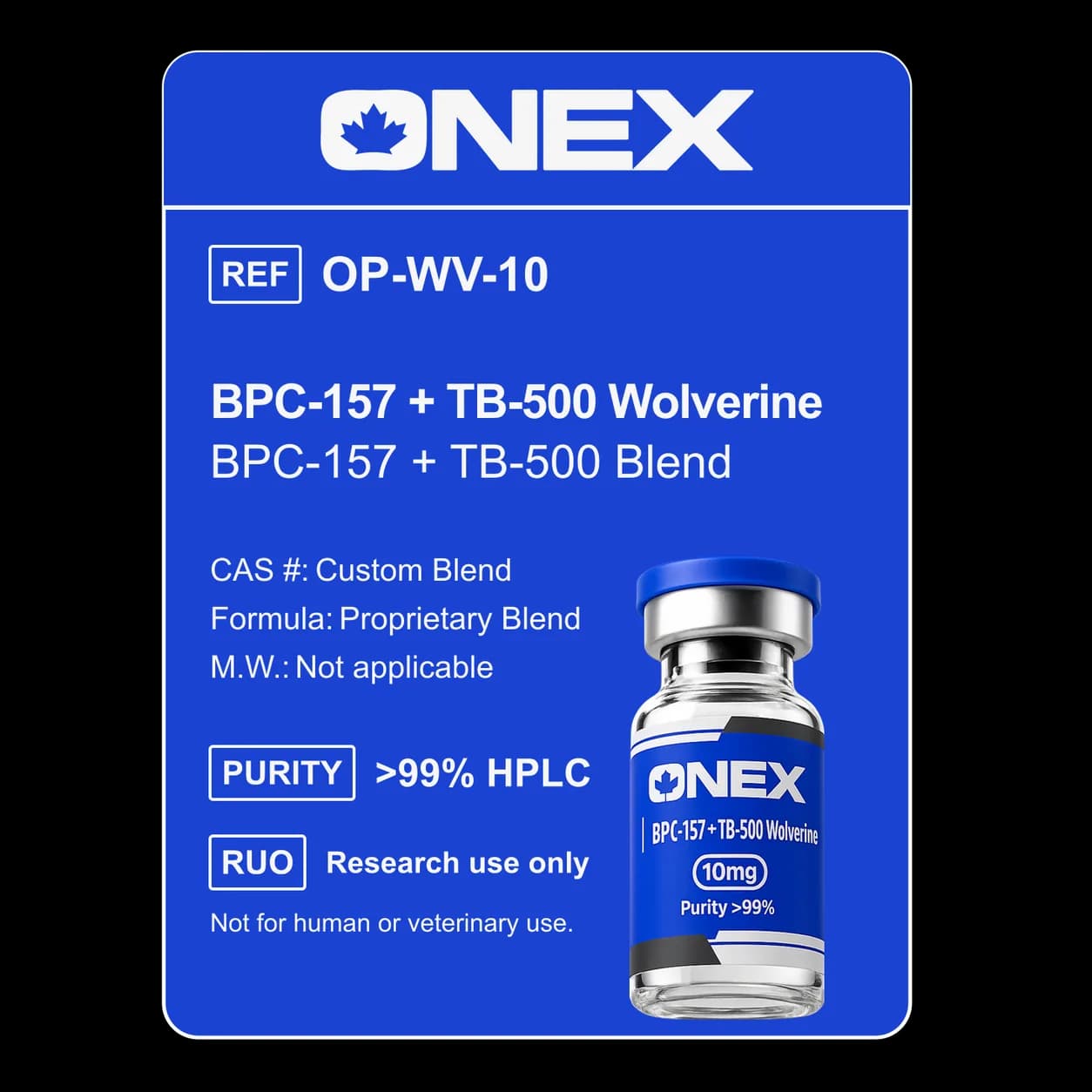 BPC-157 + TB-500 Wolverine 10mg (5+5) specification card
