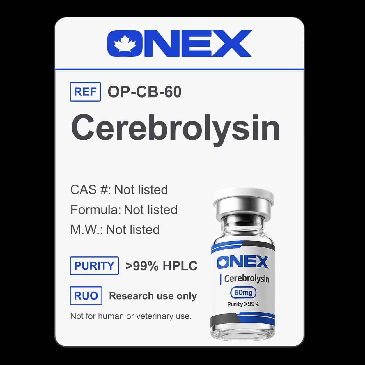 Cerebrolysin 60mg specification card