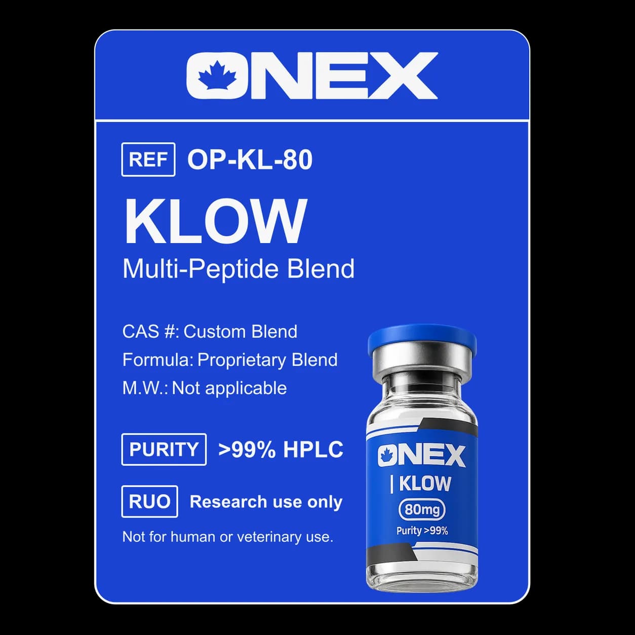 KLOW 80mg specification card