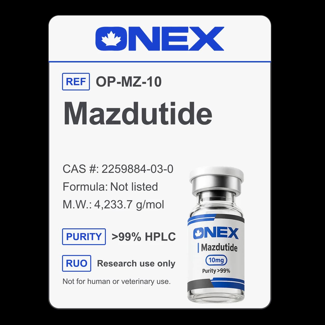 Mazdutide 10mg specification card