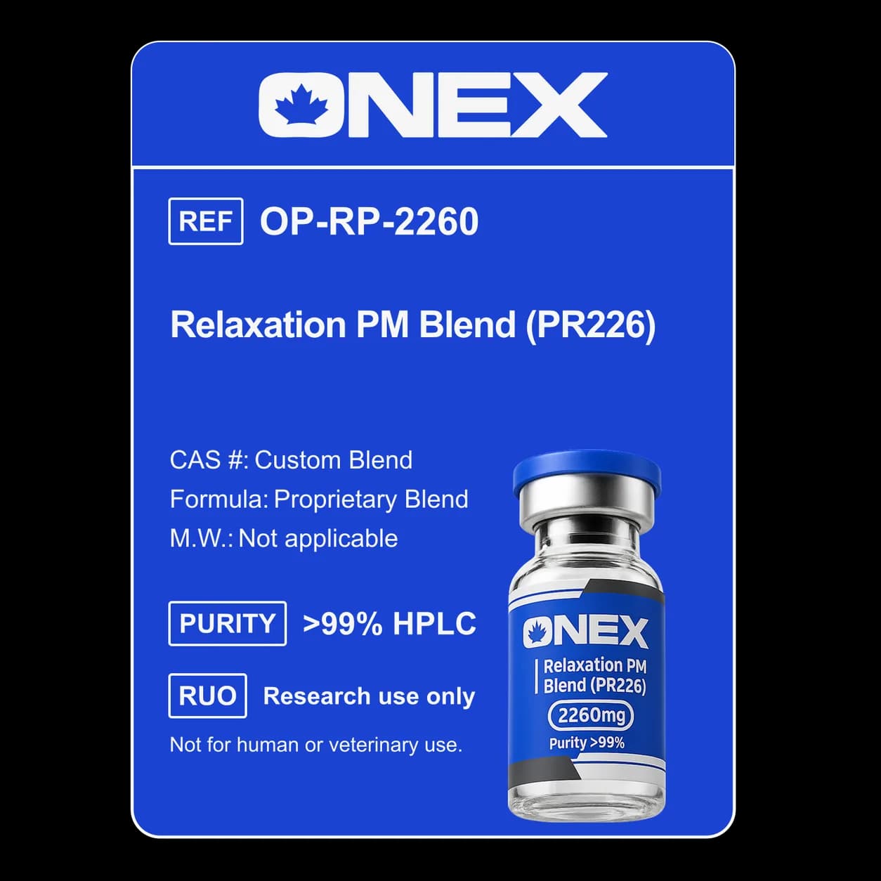 Relaxation PM Blend (PR226) 2,260mg specification card